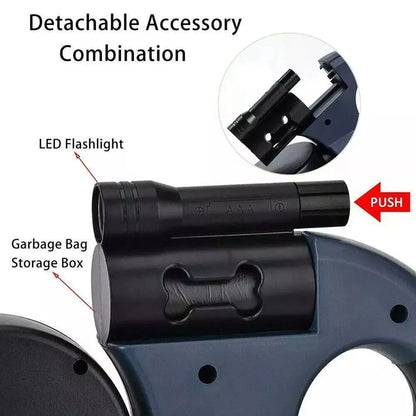 Night walk ready dog leash with reflective stitching