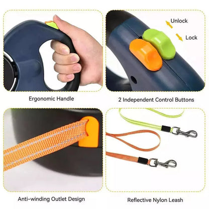 Comfortable curved handle for long dog walks