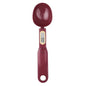 Spoon scale being used to measure baking powder on kitchen counter