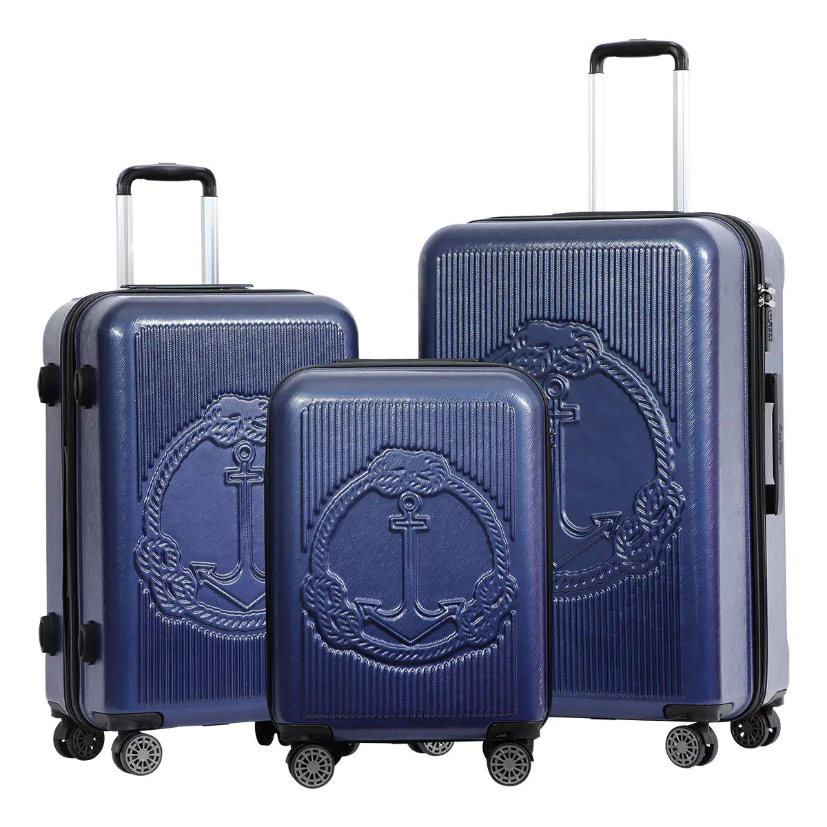 Biggdesign Ocean Hardshell Spinner Luggage Set, Navy Blue, 3 Piece - 61499513