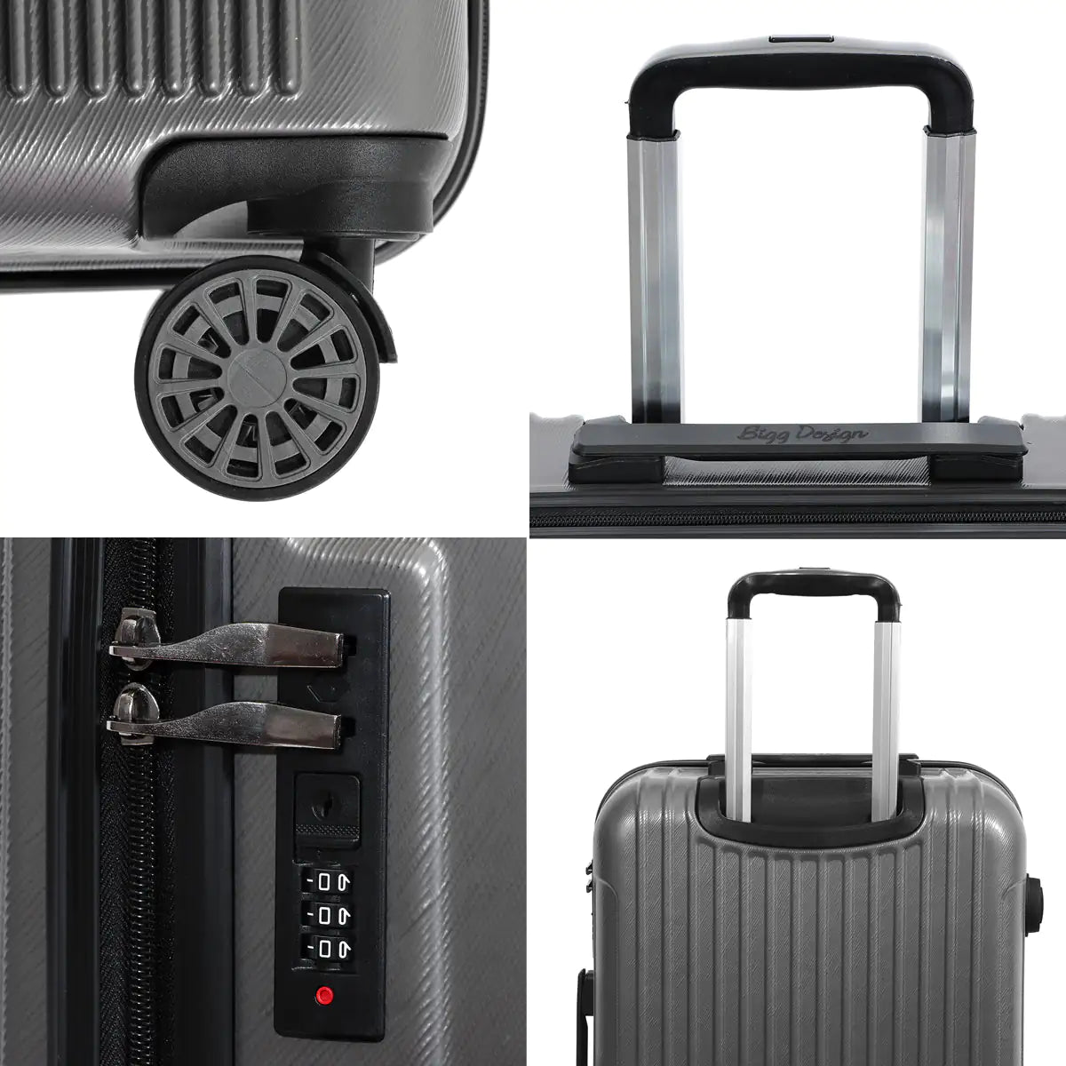 Biggdesign Ocean Suitcase Luggage, Gray, Medium - 41430994