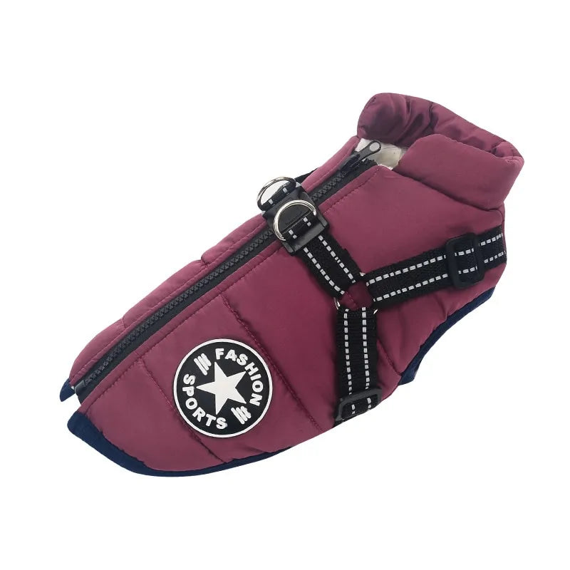 Winter Waterproof Pet Harness – Warm, Reflective & Adjustable Vest