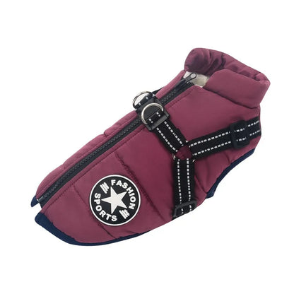 Winter Waterproof Pet Harness – Warm, Reflective & Adjustable Vest