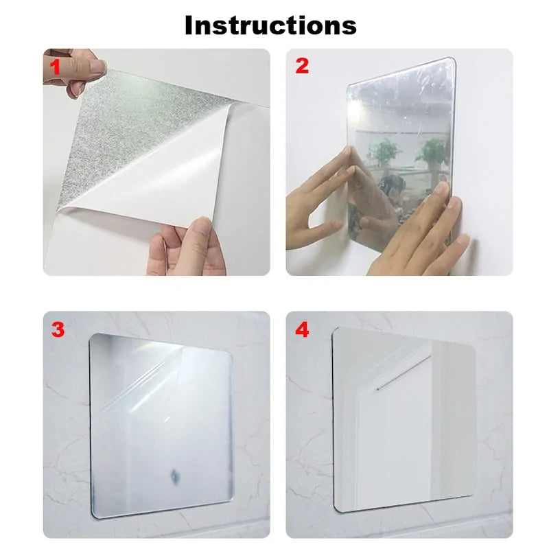 3-Piece Acrylic Mirror Sticker Set: Modern Wall Decor