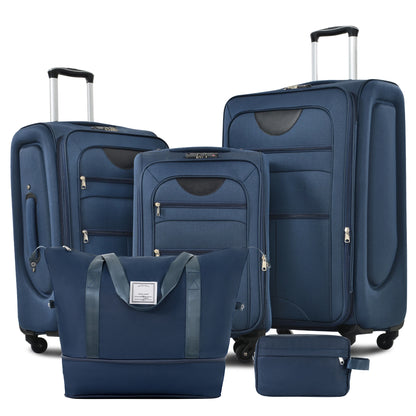 Softside Luggage Expandable Set Suitcase with Duffel Bag