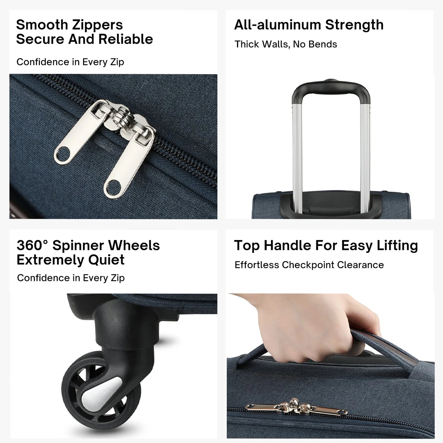 Underseat Carry-on Luggage with Wheels Lightweight