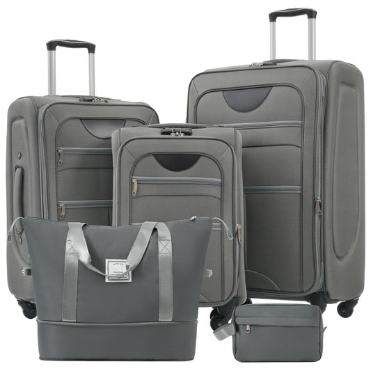 Softside Luggage Expandable Set Suitcase with Duffel Bag