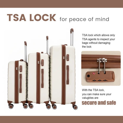 Luggage Set Suitcases Double Spinner Wheels TSA Lock