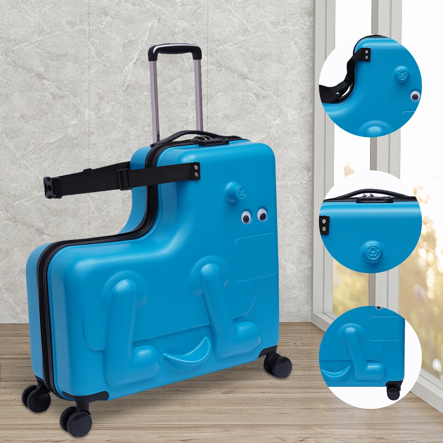 Children'S Ride On Luggage, Portable Wheel Carry