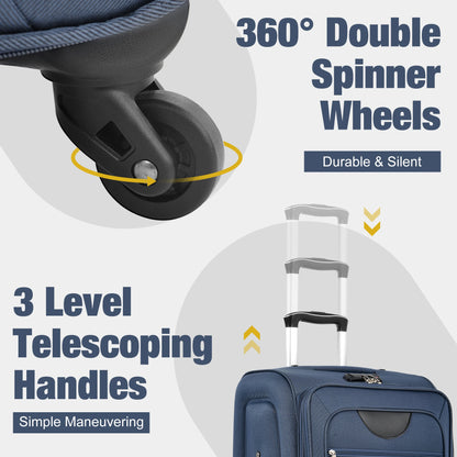 Softside Luggage Expandable Set Suitcase with Duffel Bag