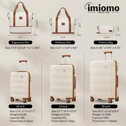 Travel Luggage Set Hard Shell Lightweight Carry Suitcase