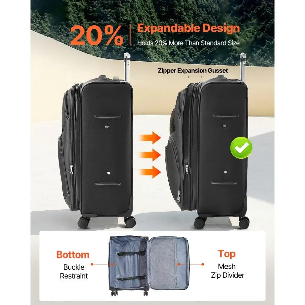 Expandable Softside Luggage with Spinner Wheels