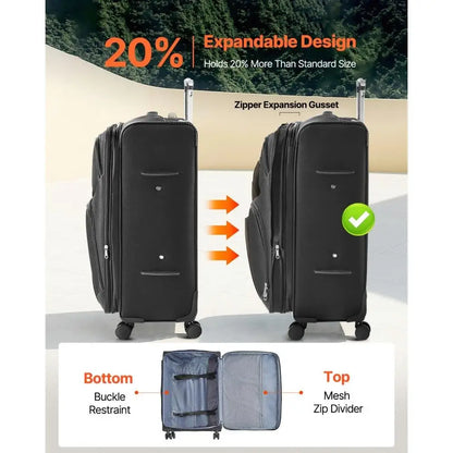 Expandable Softside Luggage with Spinner Wheels