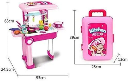 Pretend Play Kitchen Toy for Girls Travel Luggage