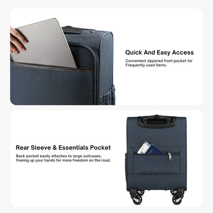 Underseat Carry-on Luggage with Wheels Lightweight