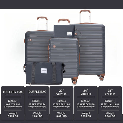 Luggage Set Suitcases Double Spinner Wheels TSA Lock