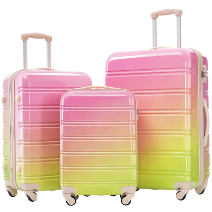 Hardshell Luggage Set Gradient Color Expandable Suitcase