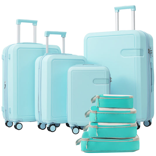 4 Piece Luggage Set with Compression Packing Cubes