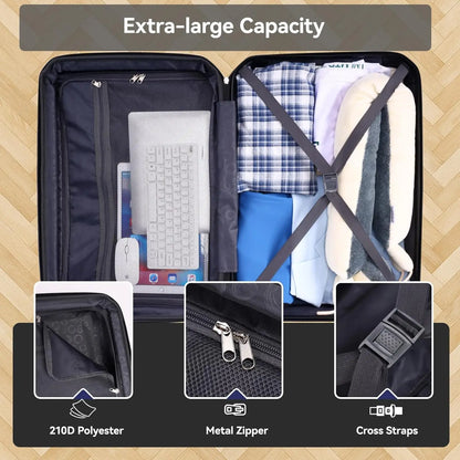 5PCS Luggage Set Expandable ABS+PC Hardshell