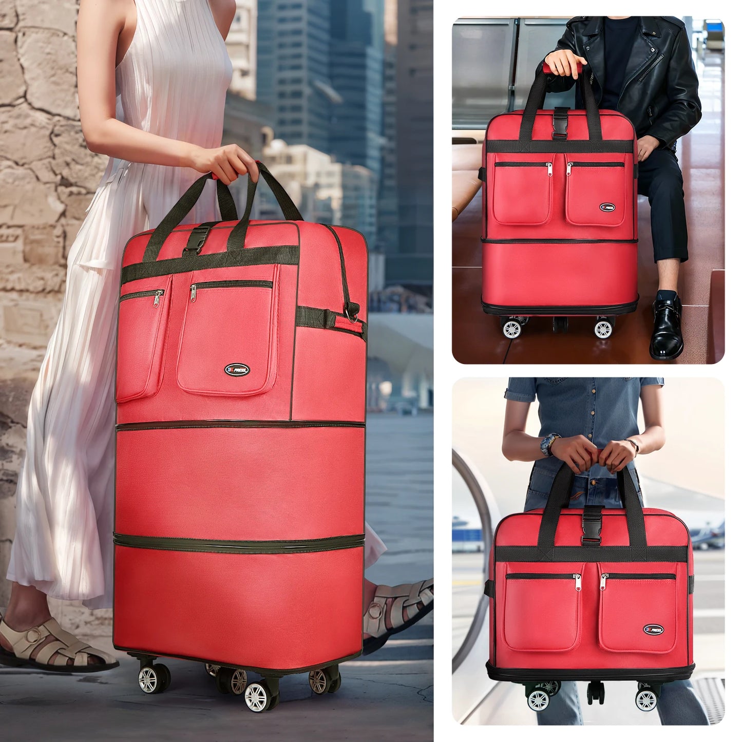 Foldable Expandable Suitcase Bag Water-resistant