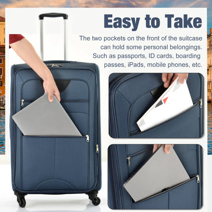 Softside Luggage Expandable Set Suitcase with Duffel Bag