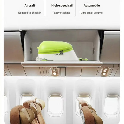 The suitcase can be ridden on and sat on