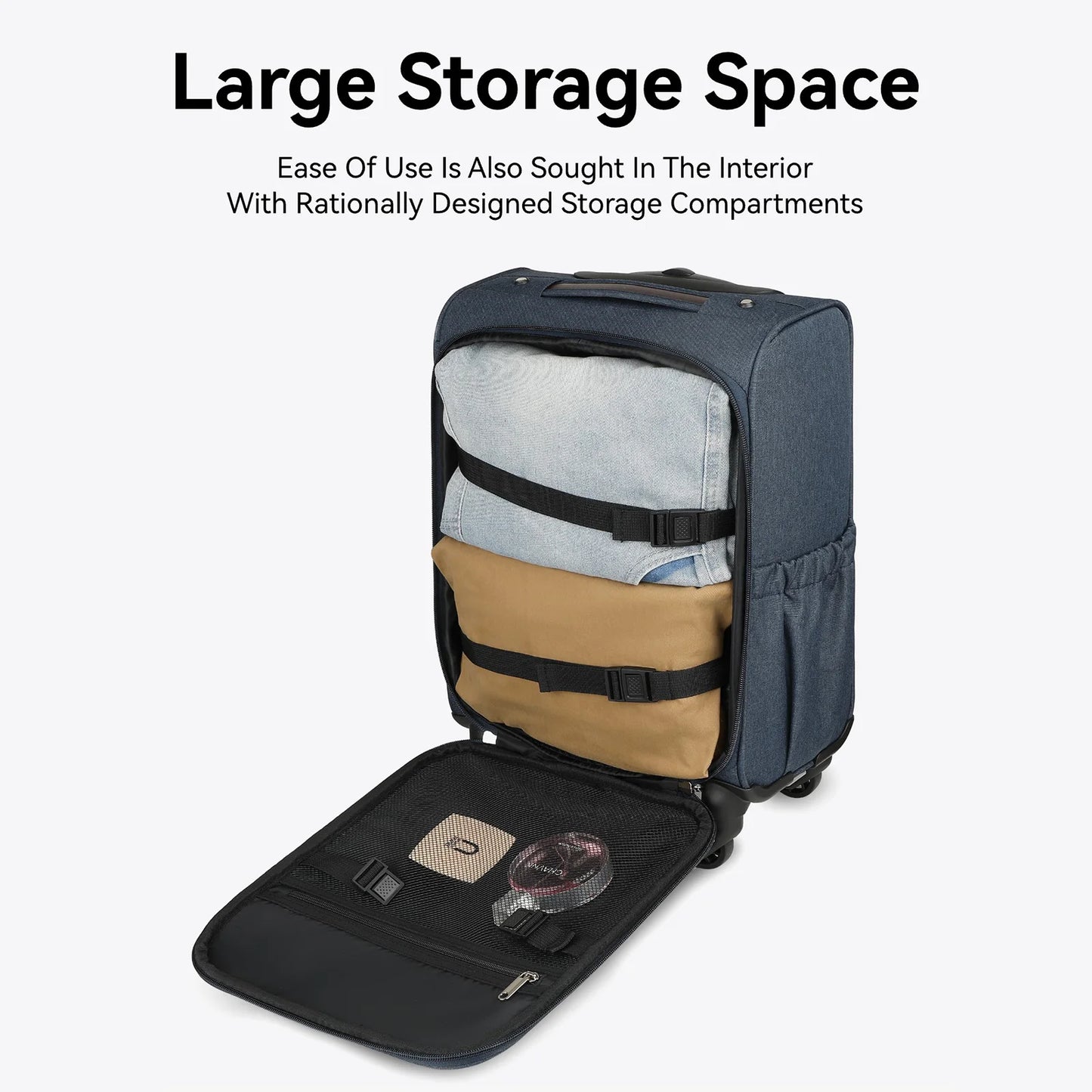 Underseat Carry-on Luggage with Wheels Lightweight