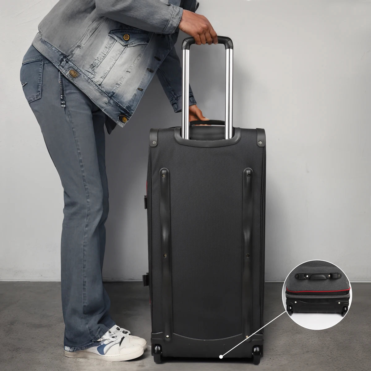 Rolling Duffel Bag with Wheels Handle,Drop Bottom Duffe