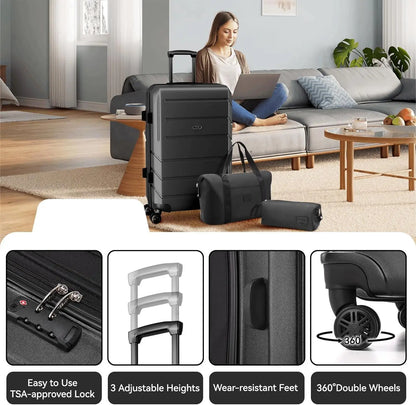 5PCS Luggage Set Expandable ABS+PC Hardshell