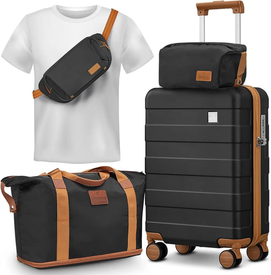 Travel Luggage Set Hard Shell Lightweight Carry Suitcase
