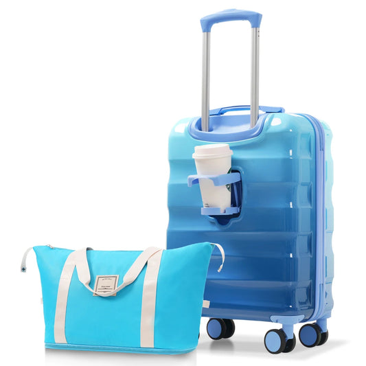 Carry-on Luggage with Cup Holder Lightweight