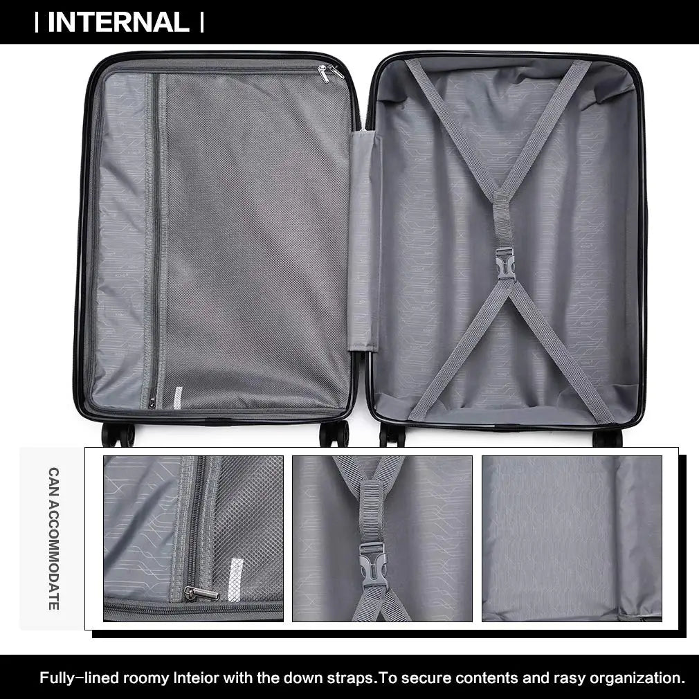 Kono Check-In Suitcase Spacious Hardshell TSA Approved