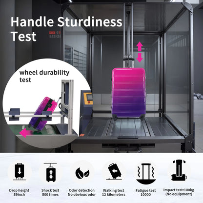 Hardshell Luggage Set Gradient Color Expandable Suitcase