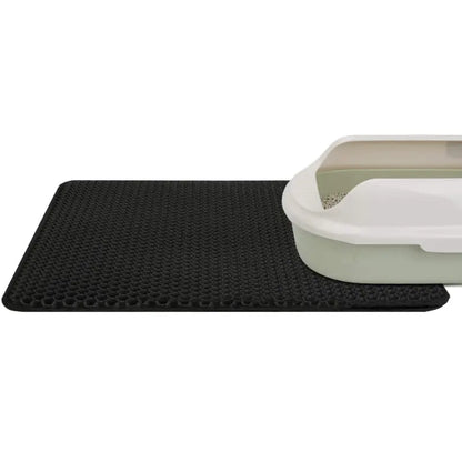 Easy-to-clean waterproof cat litter mat with modern home-friendly design