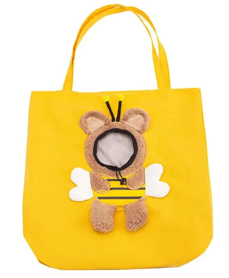 Bee pattern pet carrier for small cats