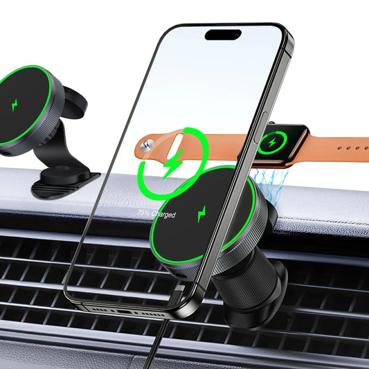 MFi Certified MagSafe Car Charger for iPhone & Apple Watch