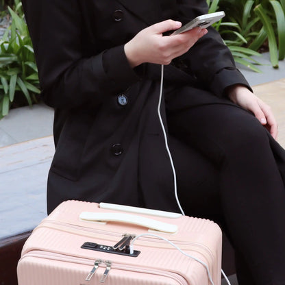 Biggdesign Moods Up 20" Luggage with Cup Holder and USB Port, Pink - 47186791