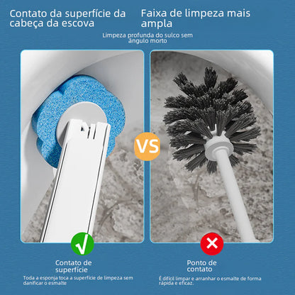 Hygienic toilet brush with PP and sponge materials