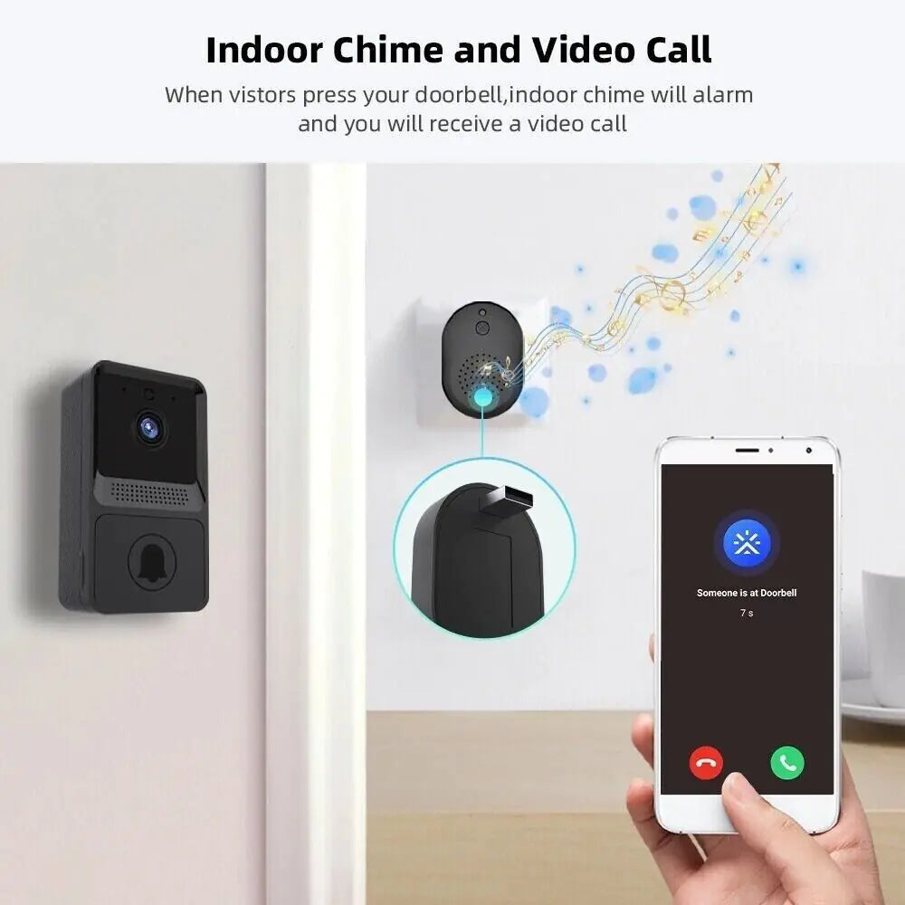 Easy mount wireless doorbell camera with KEMENT app support