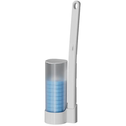 Disposable toilet brush cleaning hard-to-reach area
