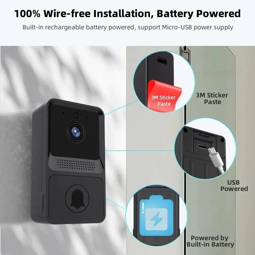 Video doorbell with 110° wide-angle view and infrared LEDs